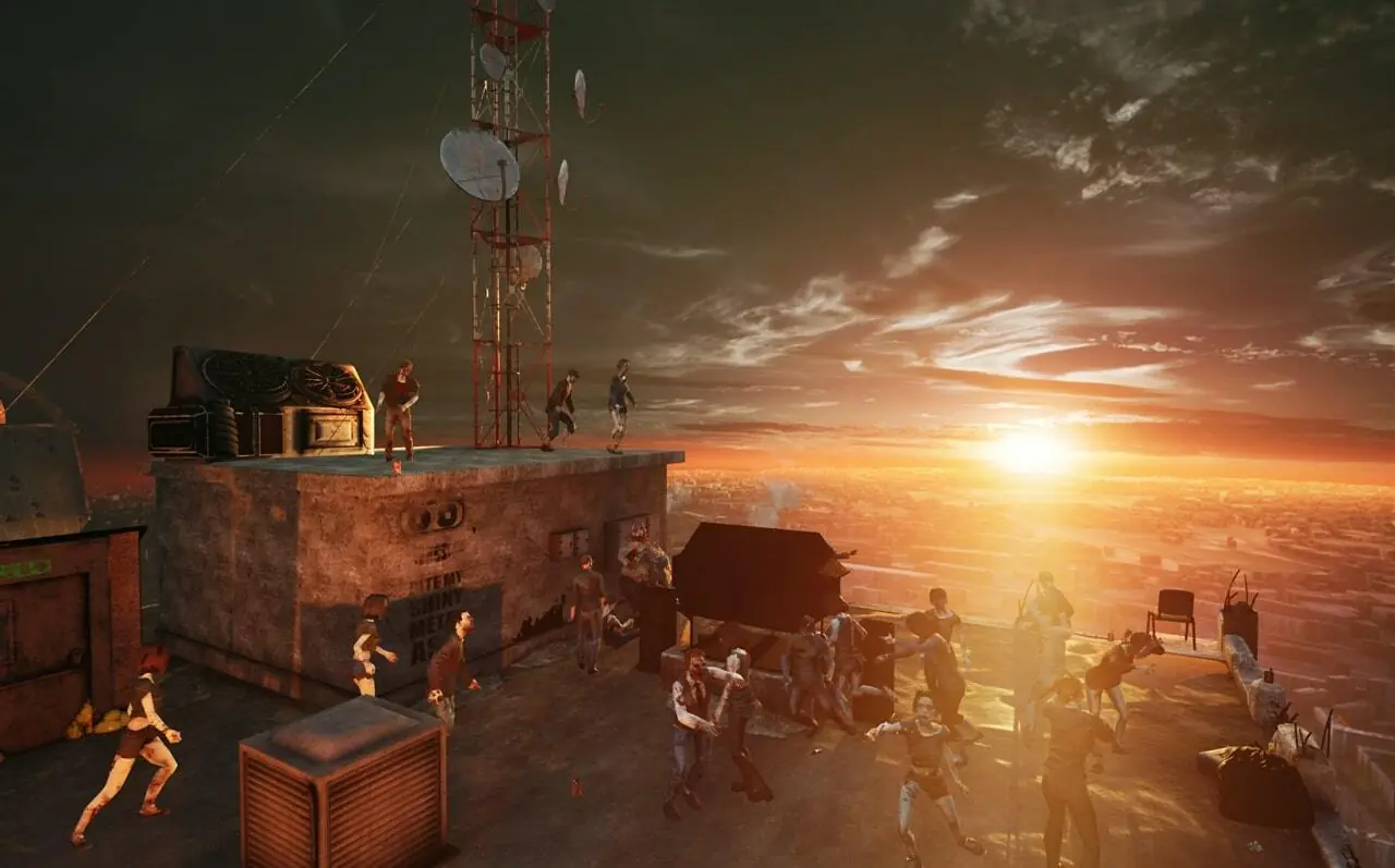 Rooftop at sunset
