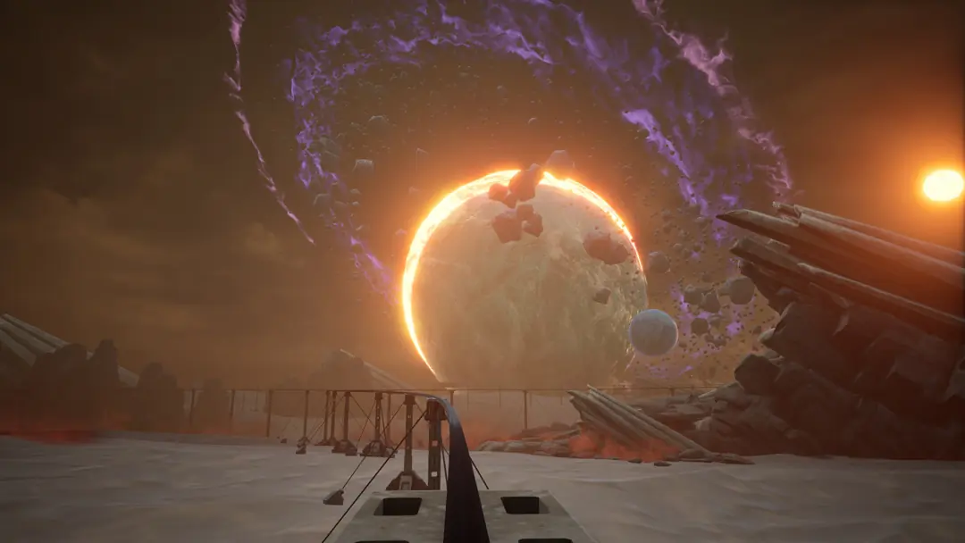 A portal over an alien planet