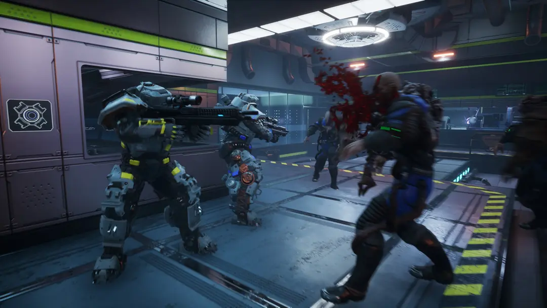 Armoured soldiers in a lab
