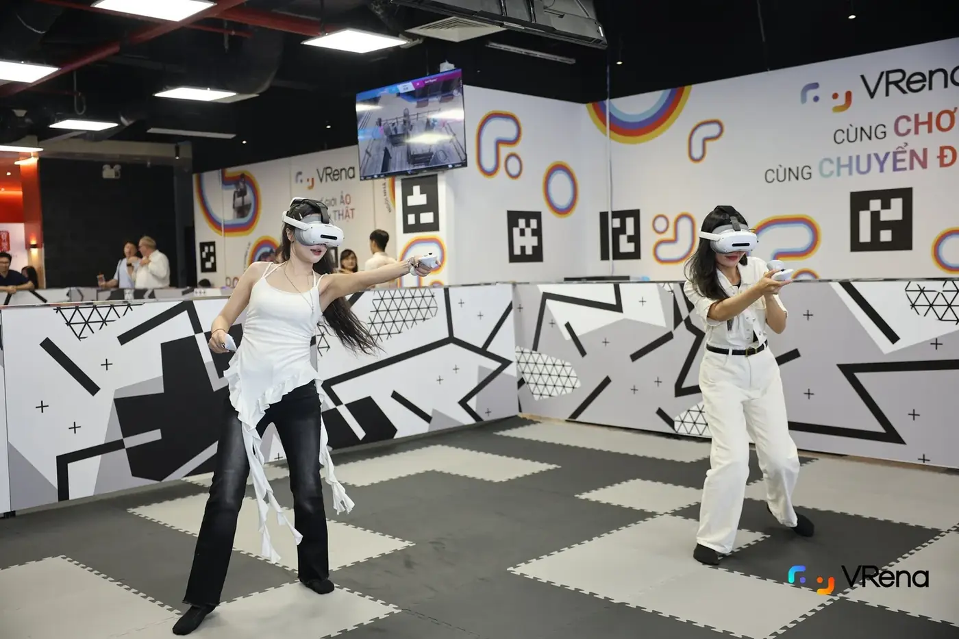 Players spread across the arena